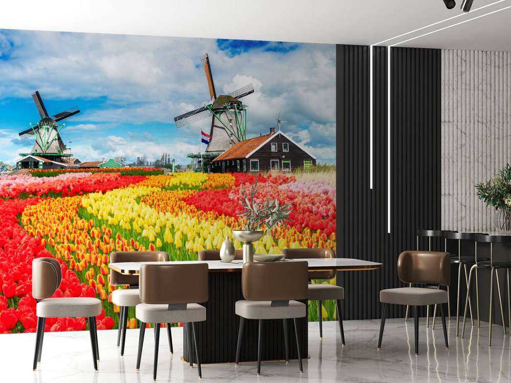 Kleurrijke tulpen creatie