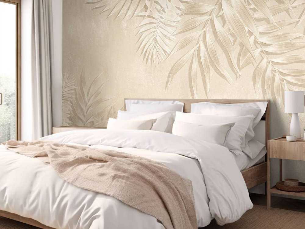 Palmbladeren textuur, beige