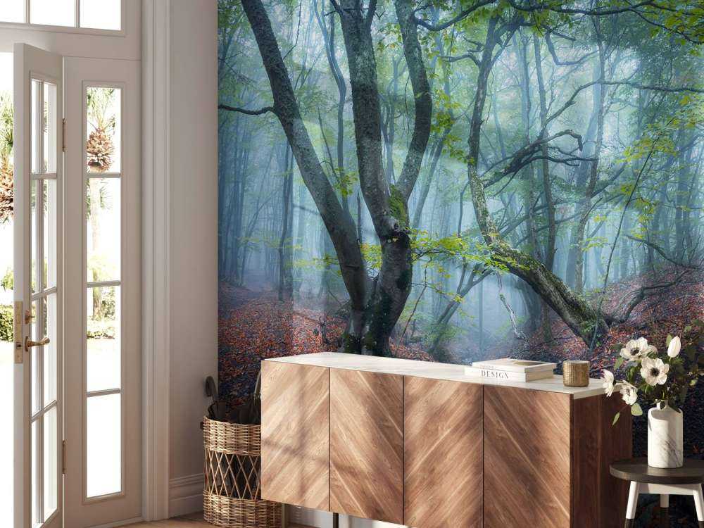 Schuin groeiende bomen