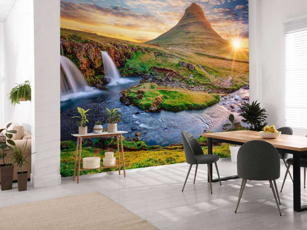 Prachtig landschap met waterval