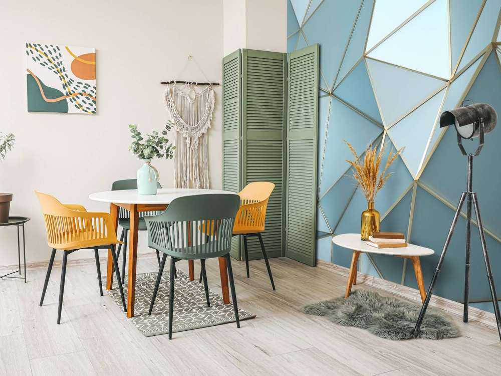 Driehoekige textuur in het blauw