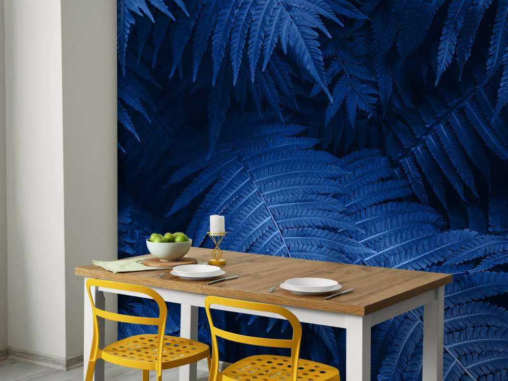 Blauwe varenbladeren