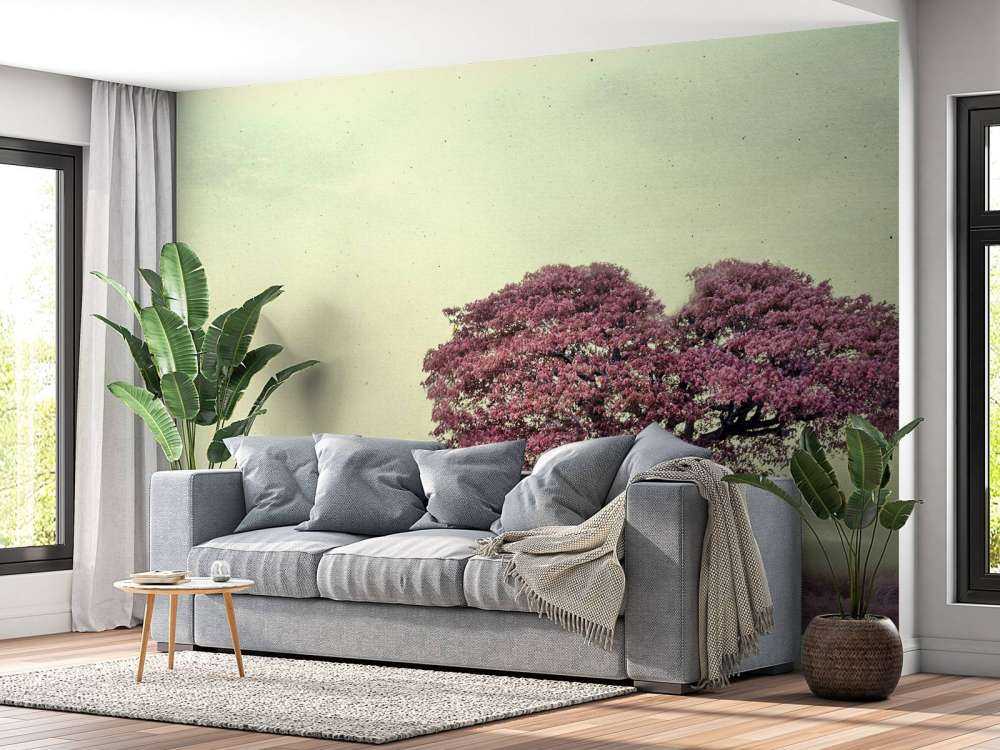 Roze hartvormige boom