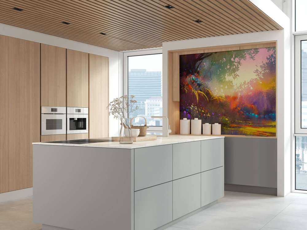 Wazig kleurrijk landschap schilderij