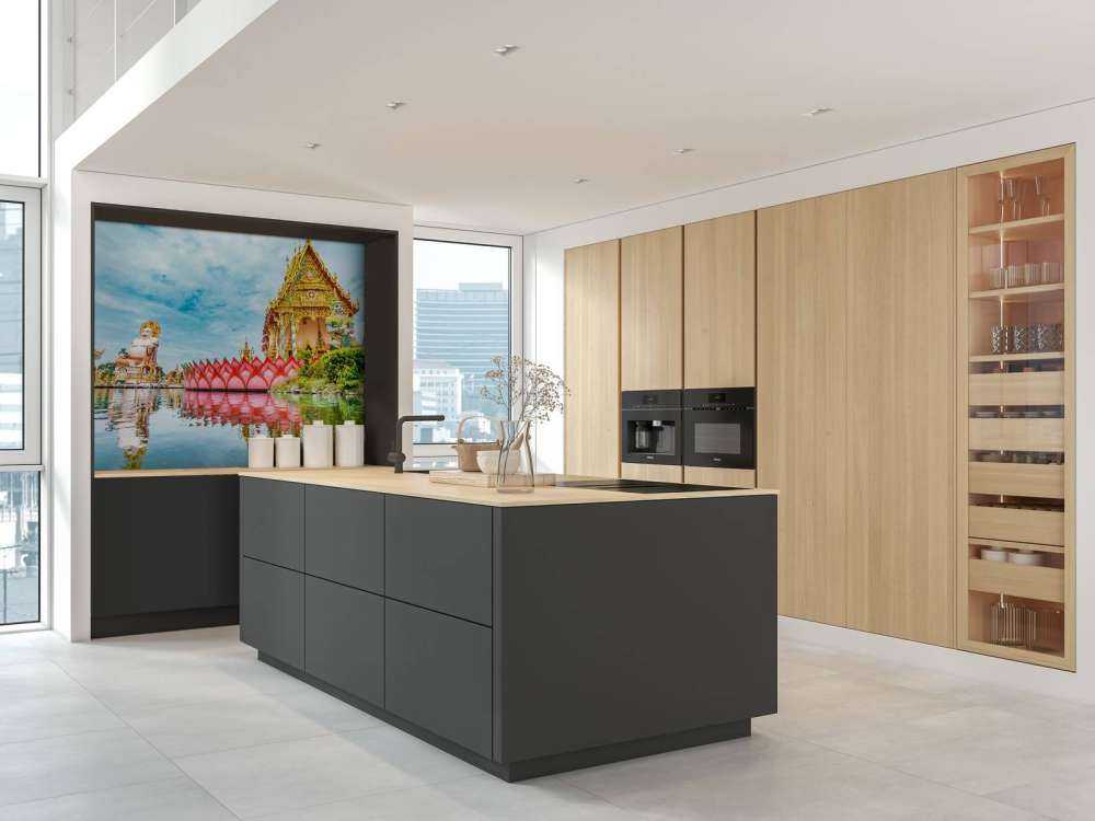 De Wat Plai Laem Boeddhistische tempel met standbeelden