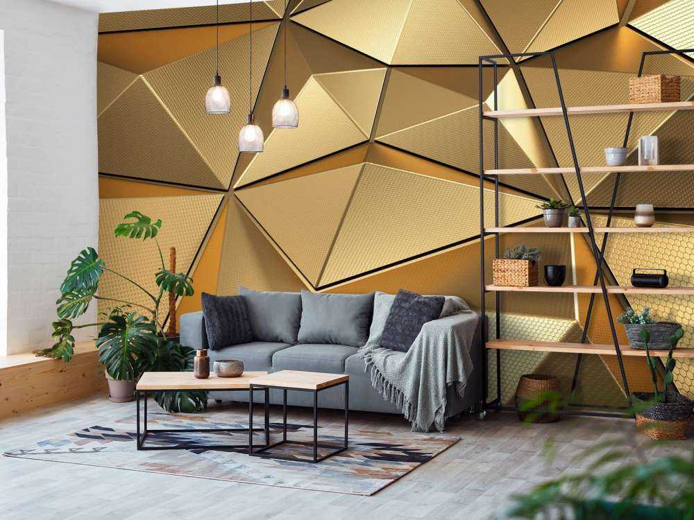 Gouden veelhoekig geometrisch oppervlak