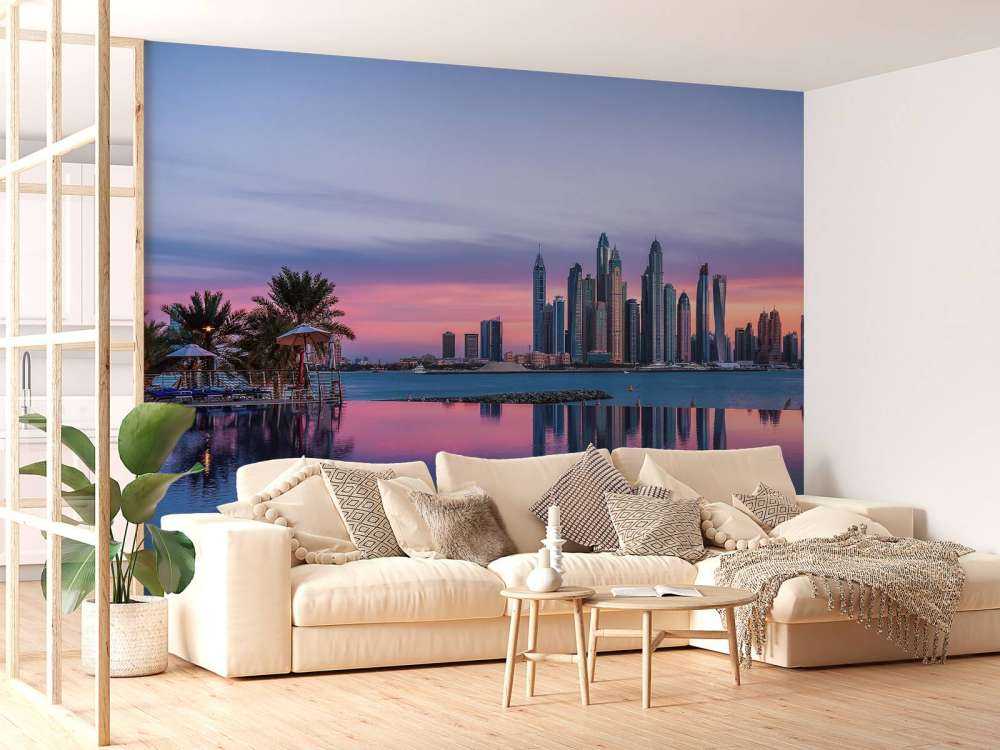 Dubai Marina bij zonsondergang