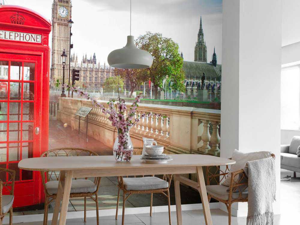 Rode telefoon cabine met de Big Ben op de achtergrond