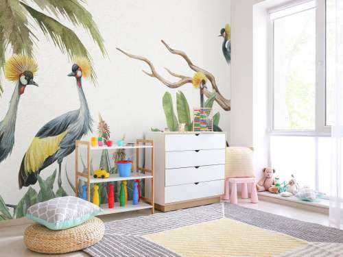 Jungle met kraanvogels