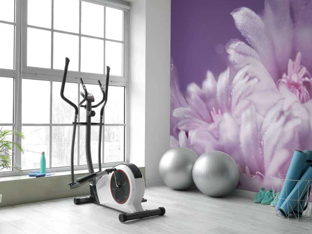 Roze bloemen met een paarse achtergrond