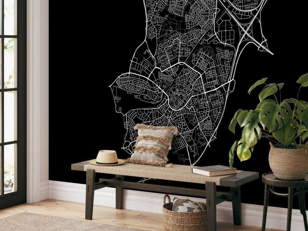 Plattegrond van Amersfoort, zwart