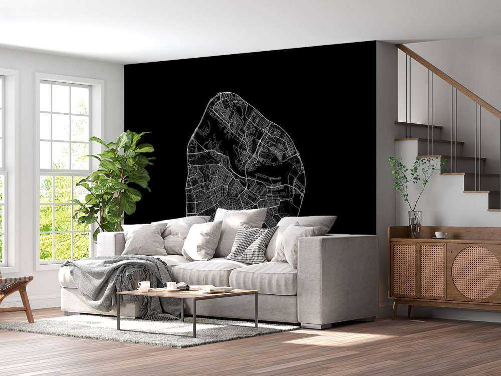 Plattegrond van Amsterdam, zwart