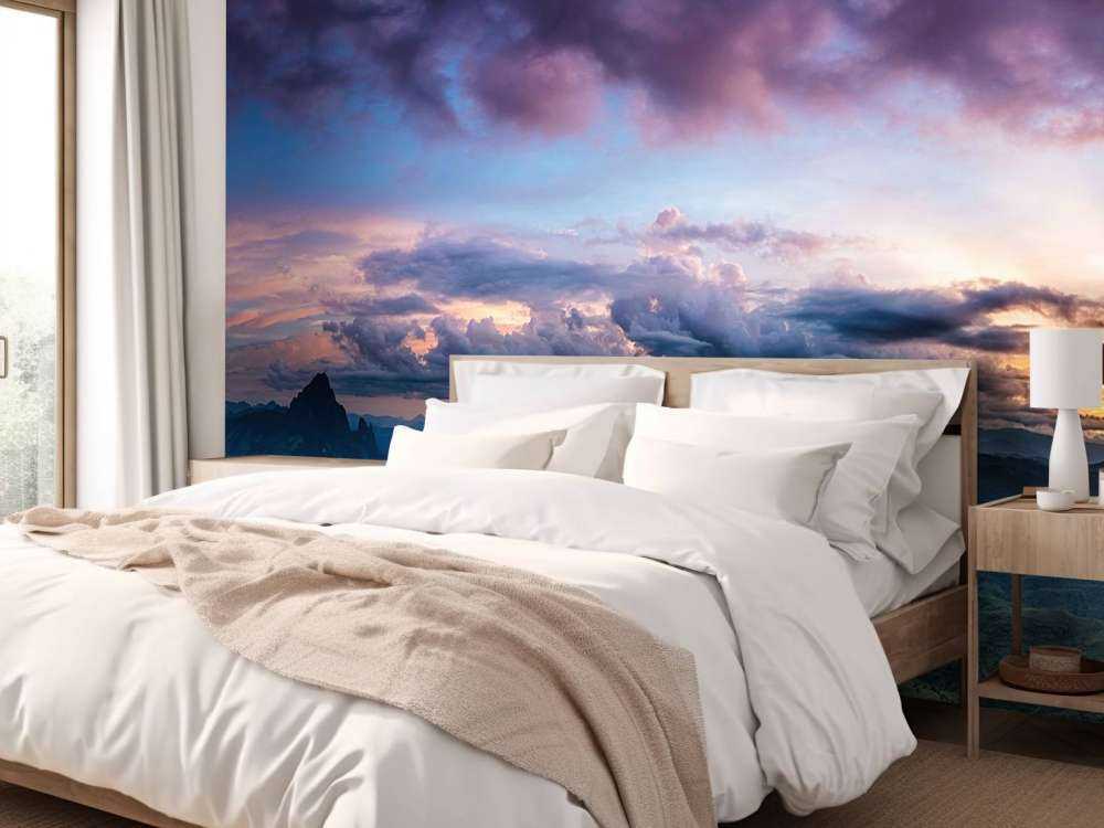 Zonsondergang over een berg