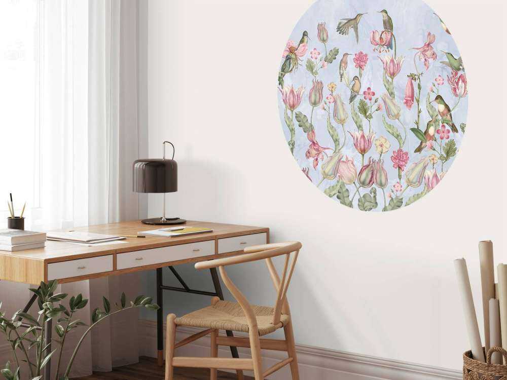 Spring Hummingbird Symphony - Pastel Blue Serenade