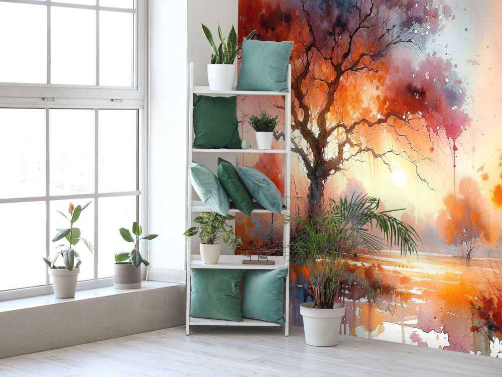 Autumn's Fiery Canopy at Dusk