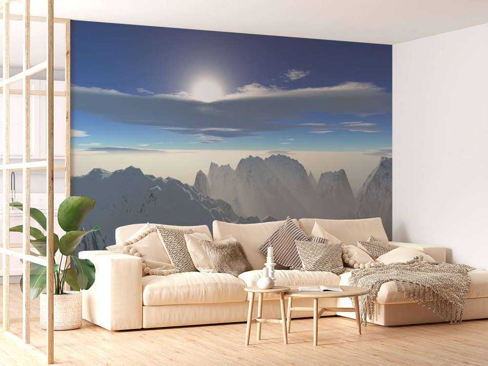 Besneeuwde bergtoppen panorama