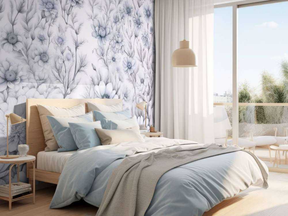 Floral romantic wall Purple