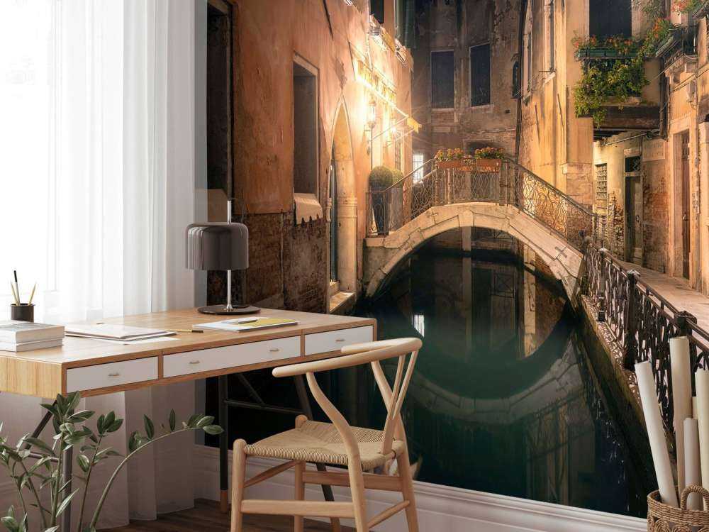 Verlichte Brug van Venetië