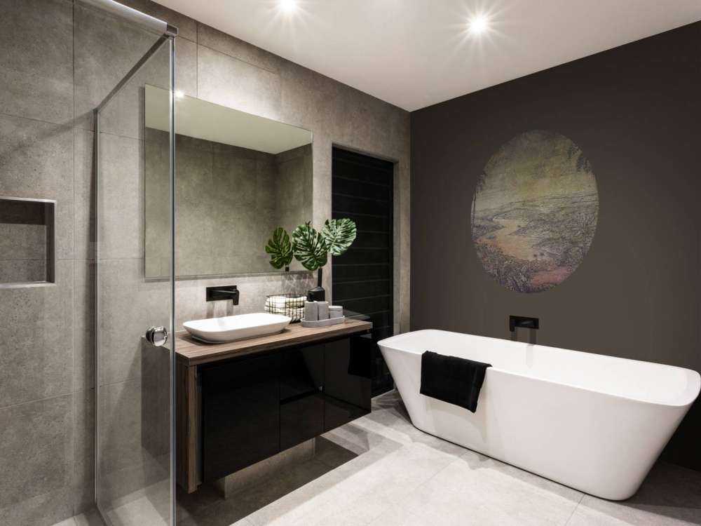 Tropisch rivierlandschap bij zonsondergang