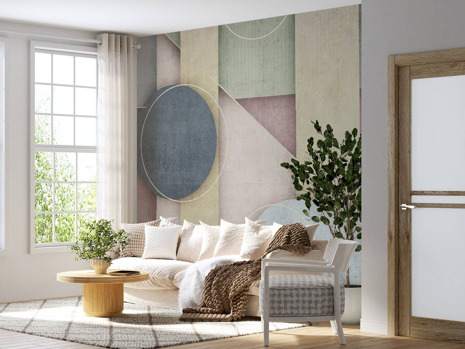 Zacht geometrisch pastelspel