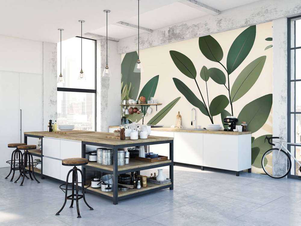 Minimalistische botanische bladeren