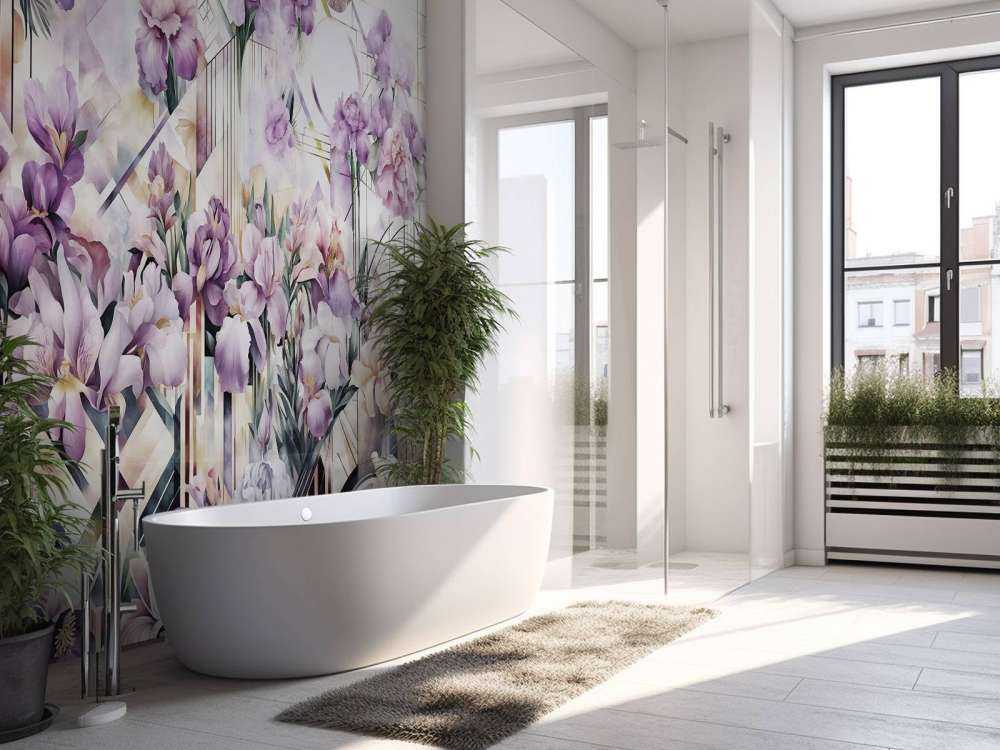 Huge Watercolor Irises Purple