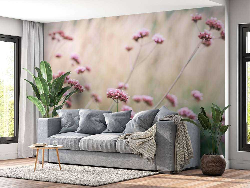 Soft pink meadow flowers