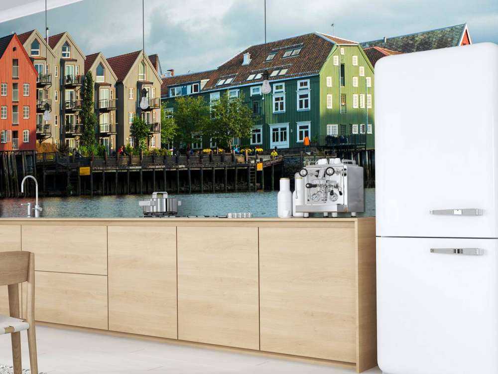 Kleurrijke Huizen Aan Waterkant