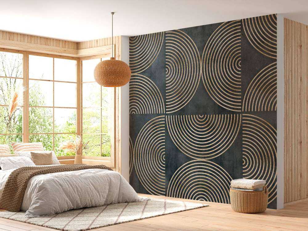Eclectic Circles Modern Art Gold Teal
