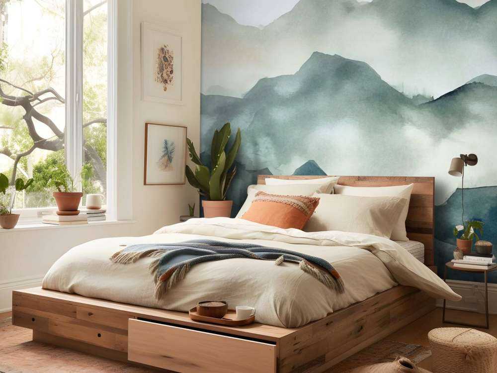 Misty Mountains Watercolor Landscape