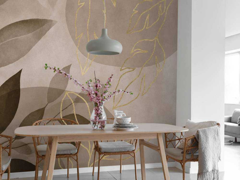 Leafy Elegance Brown Gold