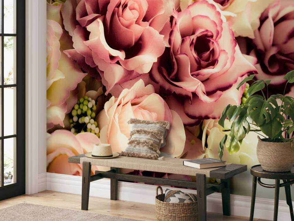 Gekleurde rozen boeket