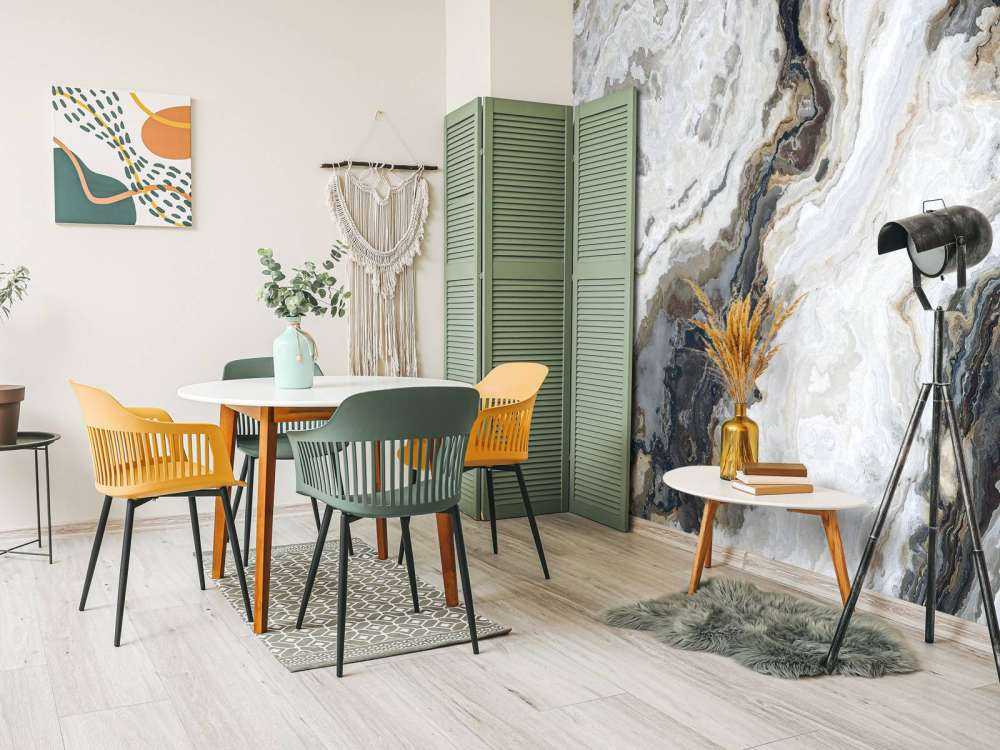 Marmer met krullend patroon