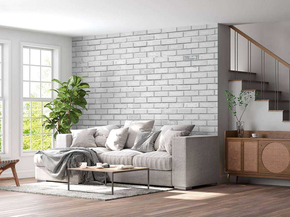 Witte bakstenen muur