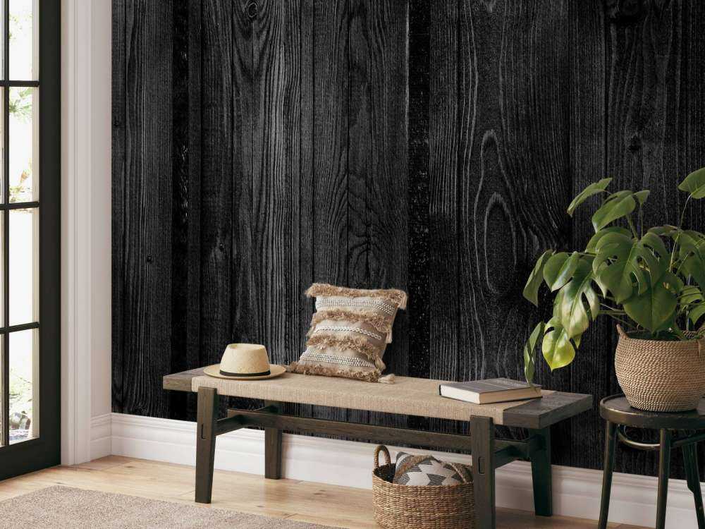 Donkere verticale planken