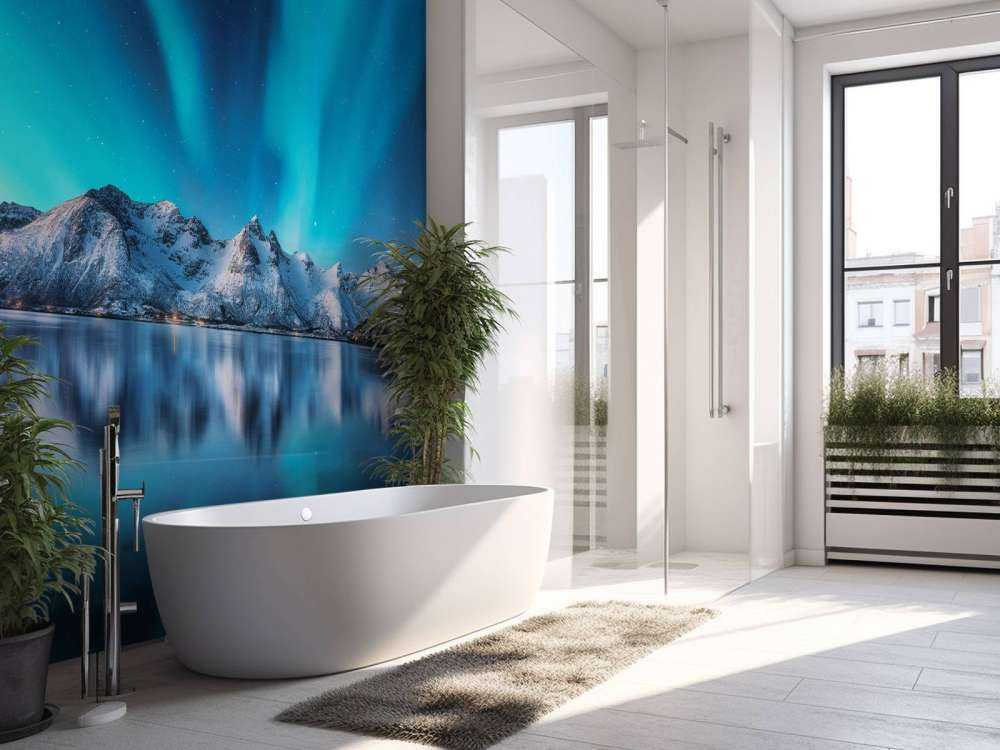 Blauw Noorderlicht boven berg