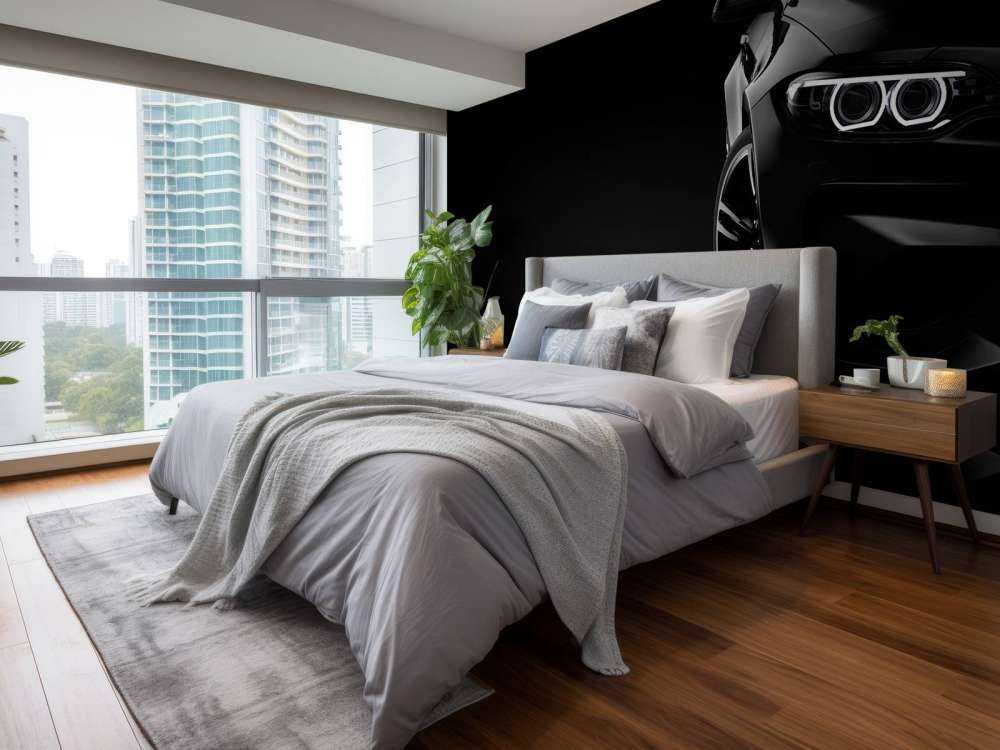 Sportauto met een zwarte achtergrond