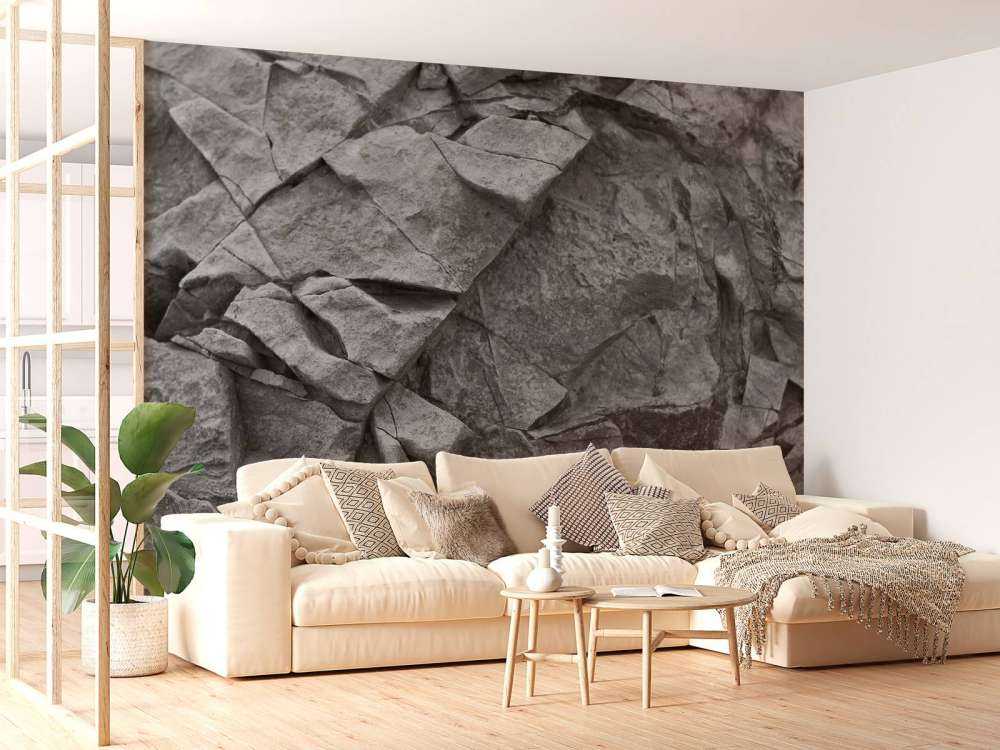 Grijs onbewerkt steen