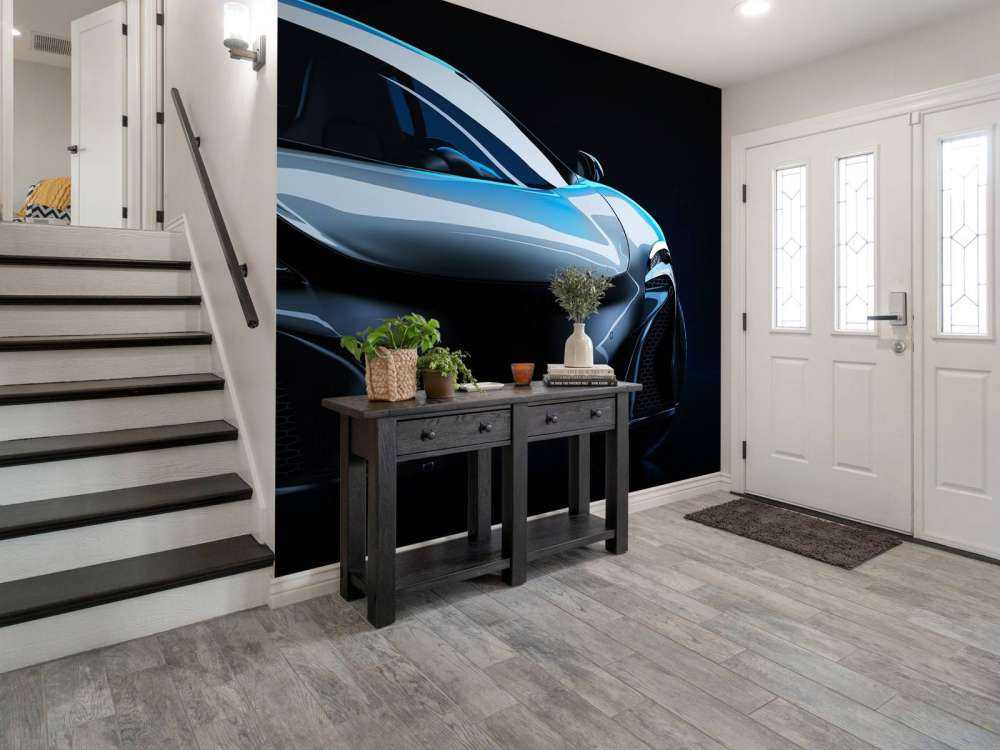 Blauwe sportwagen design