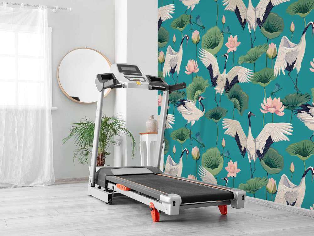 Witte kraanvogels, donkerblauw