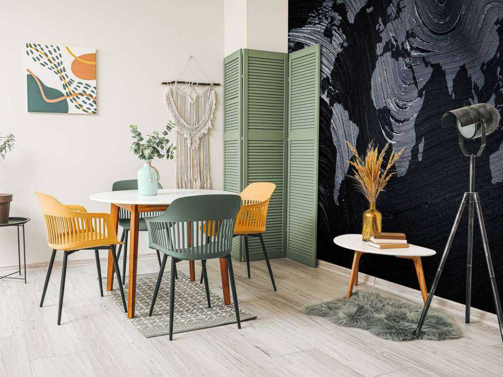 Wereldkaart op een palmblad