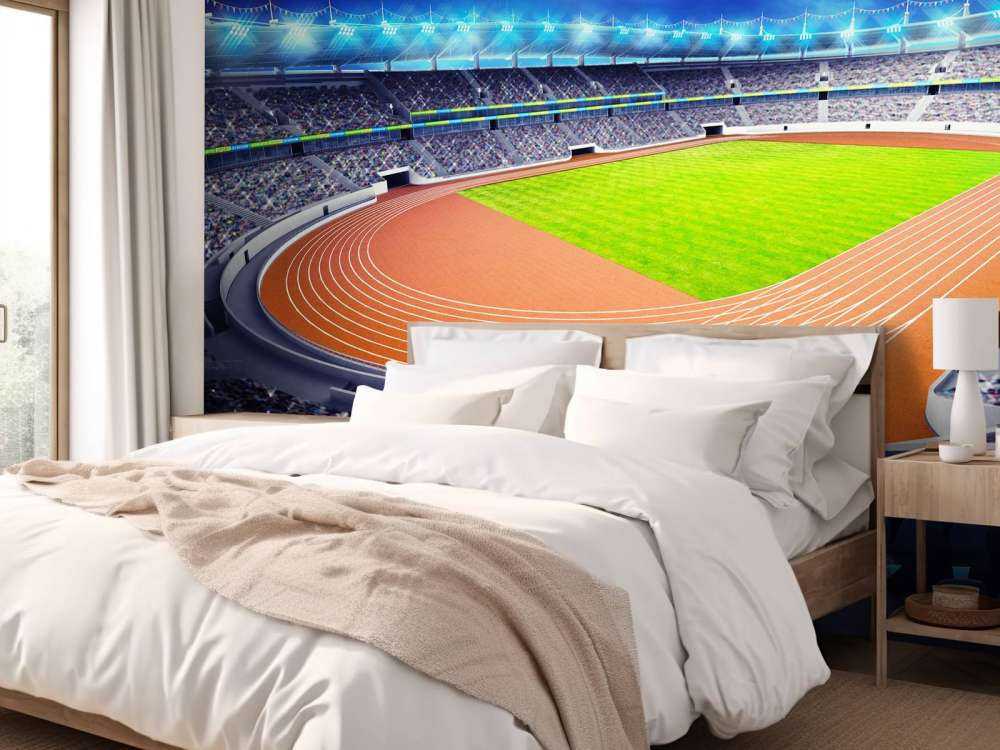 Atletiekstadion in de avond