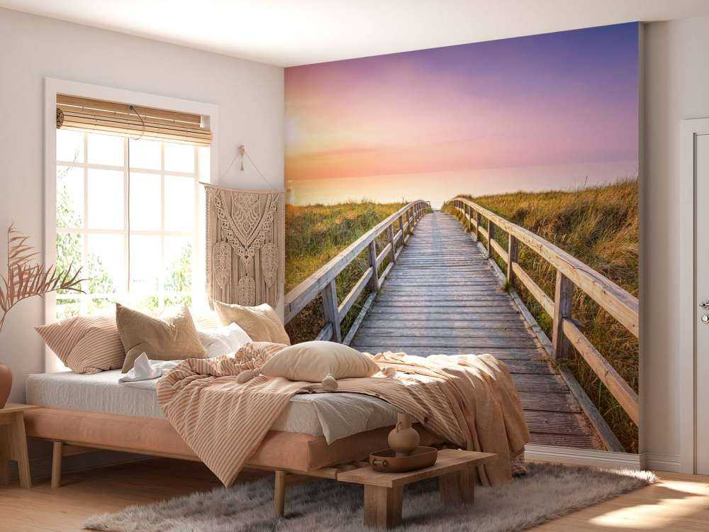 Strand bij zonsondergang