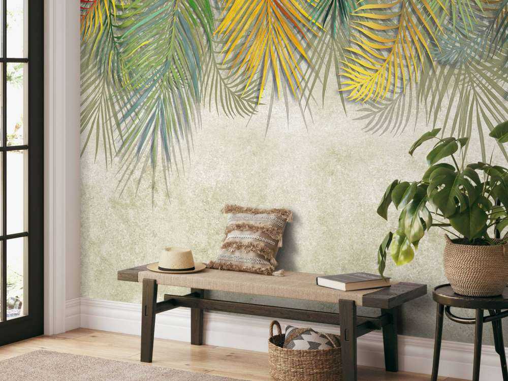 Regenboog palmbladeren