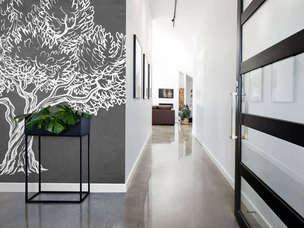 Krijttekening van een olijfboom