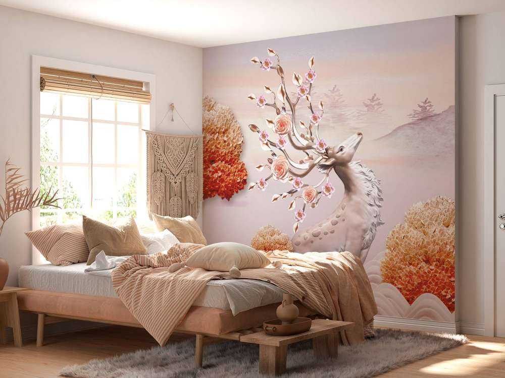 Hert met bloemen