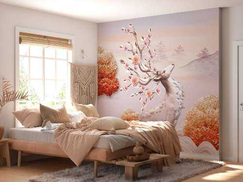 Hert met bloemen