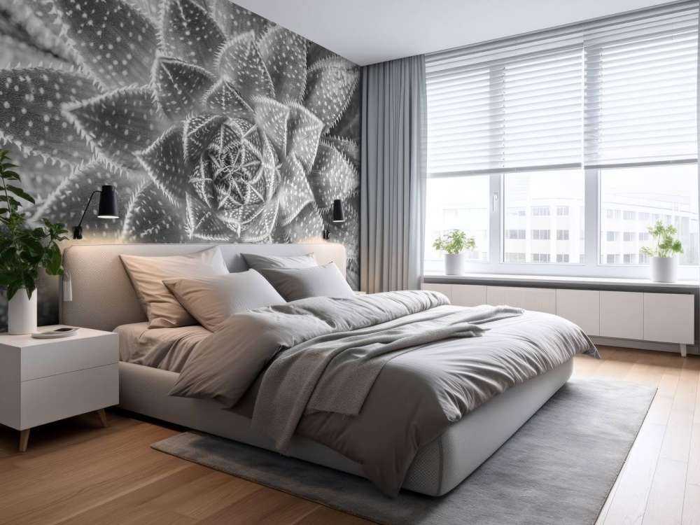 Close-up vetplant in zwart-wit