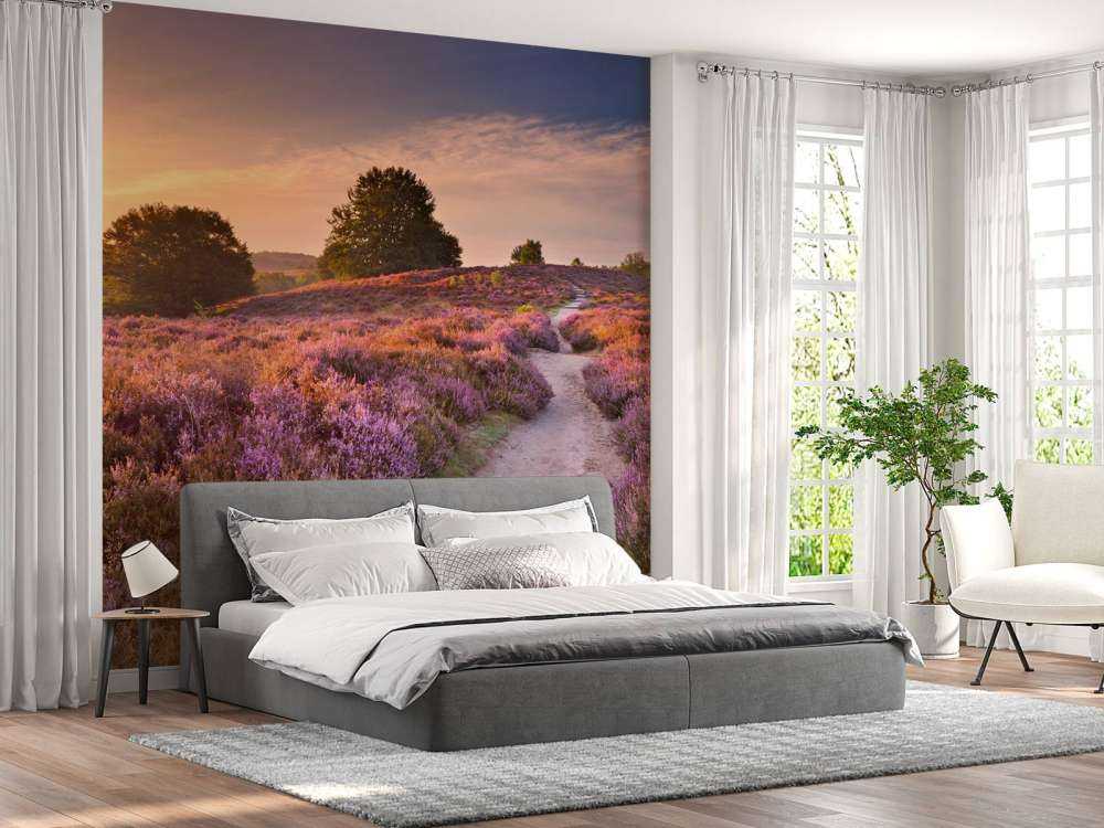 Pad met veel bloemen