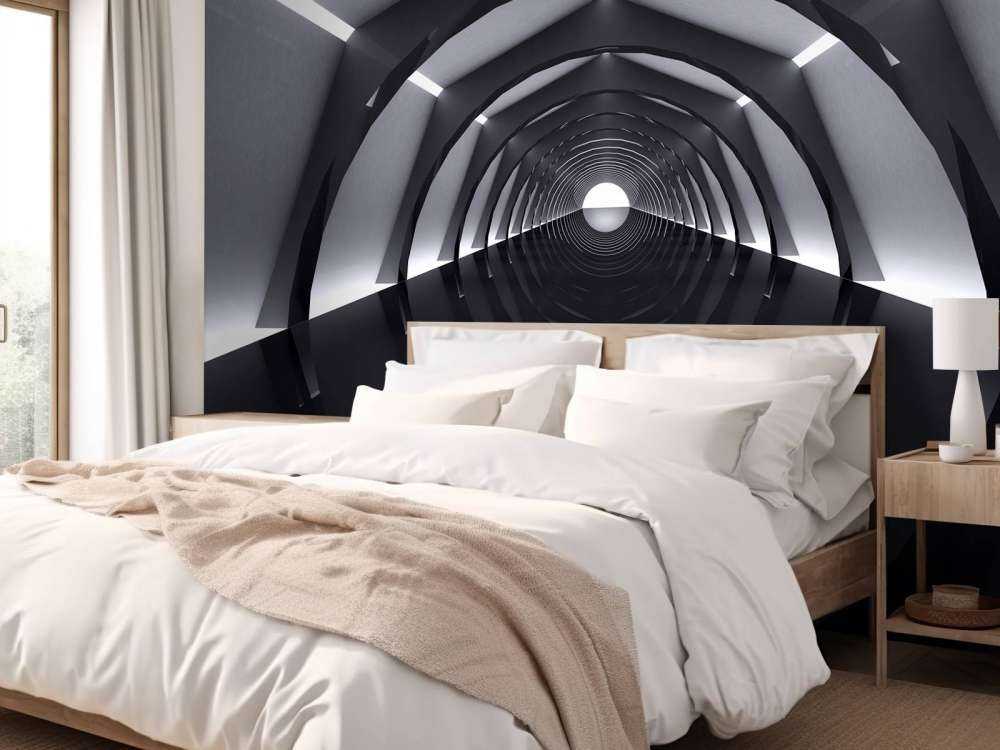 Futuristische tunnel met reflecterende vloer